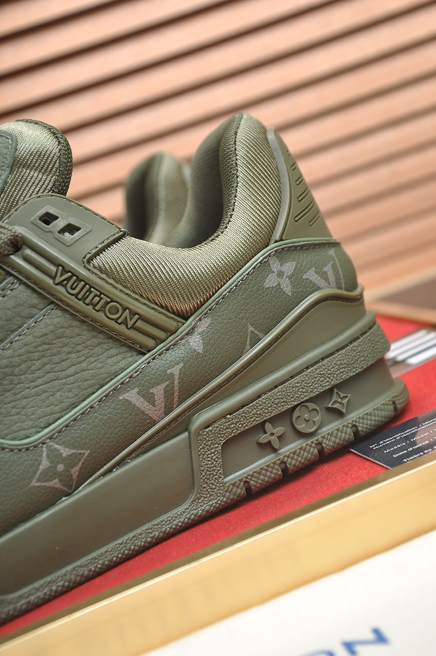 Louis Vuitton LV Trainer Monogram Sneakers in Olive Green