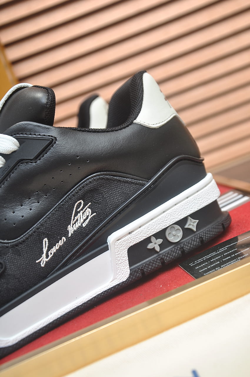 Louis Vuitton LV Trainer Sneakers in Black and White Leather