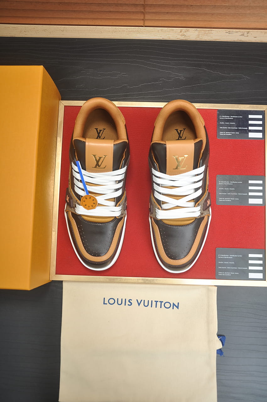 Louis Vuitton LV Trainer Sneakers in Brown and Tan Monogram Leather