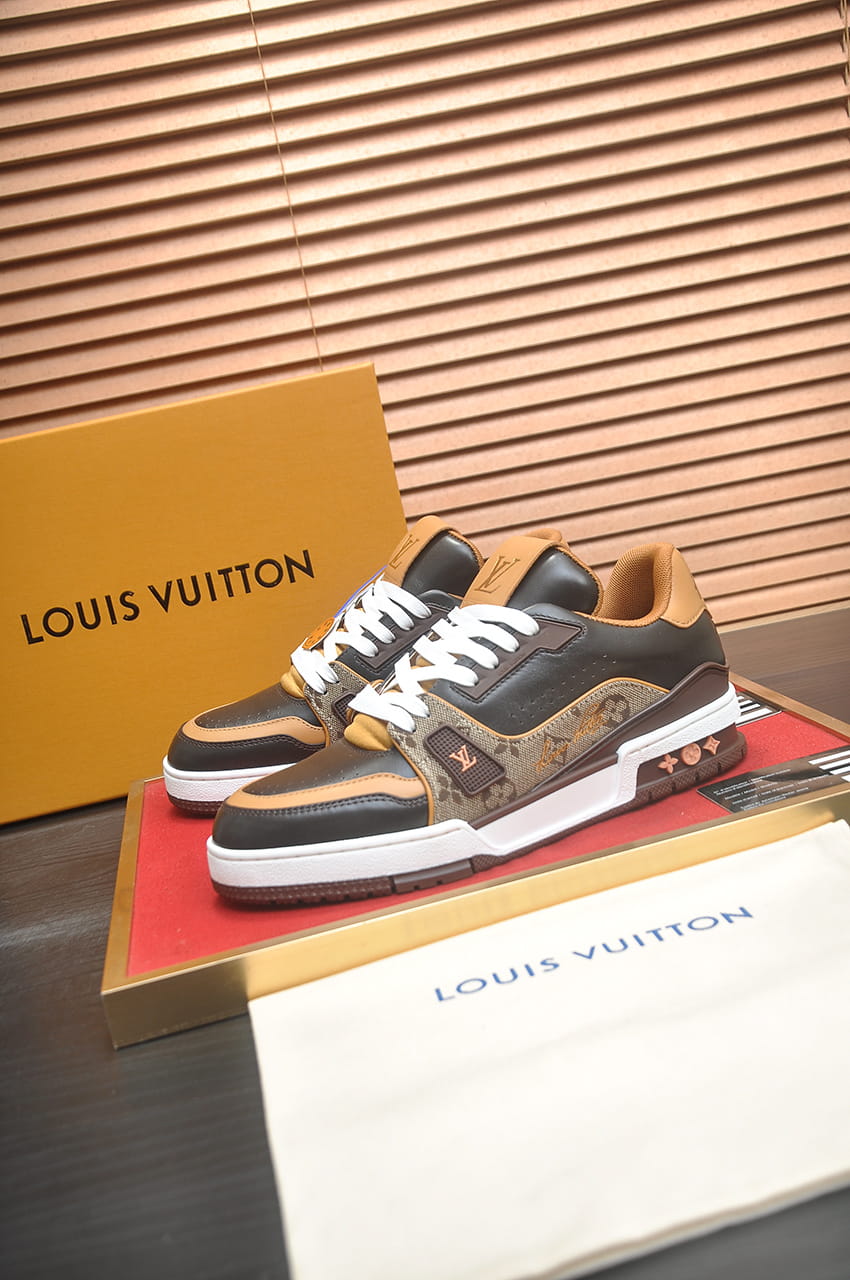 Louis Vuitton LV Trainer Sneakers in Brown and Tan Monogram Leather