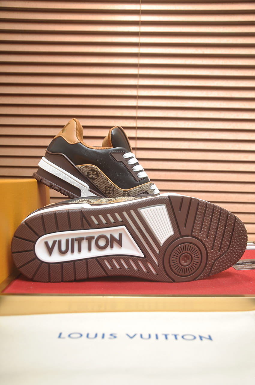 Louis Vuitton LV Trainer Sneakers in Brown and Tan Monogram Leather