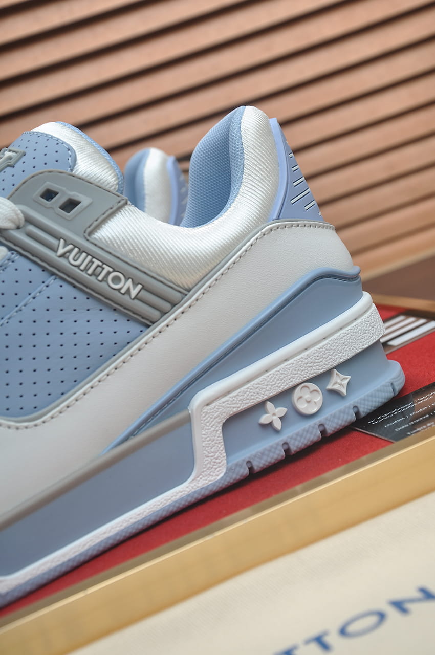 Louis Vuitton LV Trainer Sneakers in Sky Blue and White