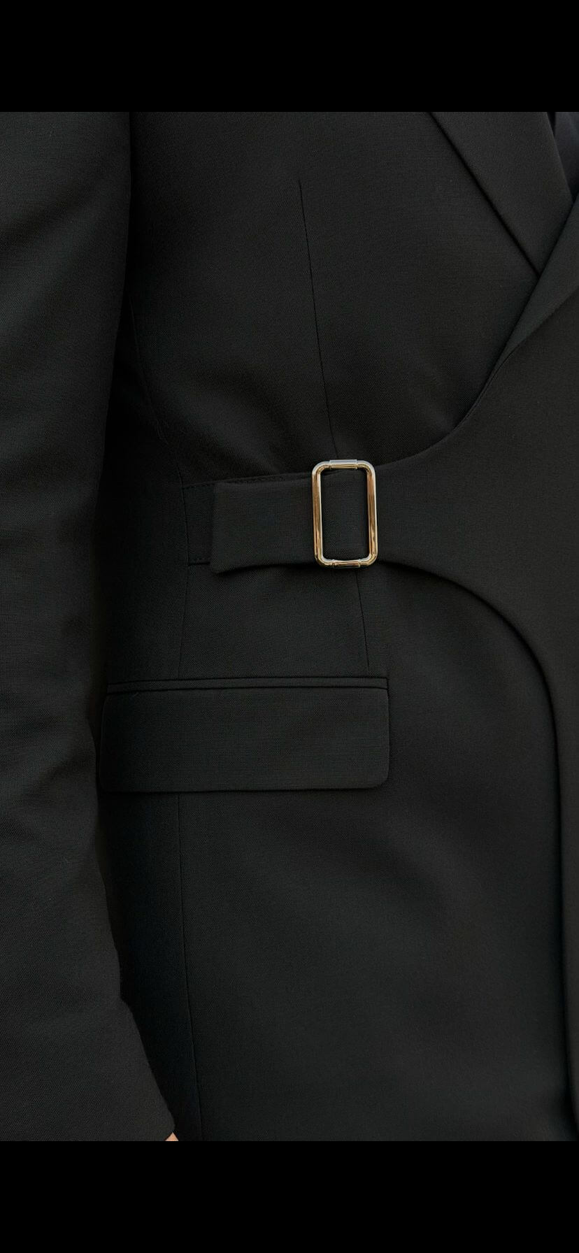 Men’s Black Asymmetrical Slim Fit Suit