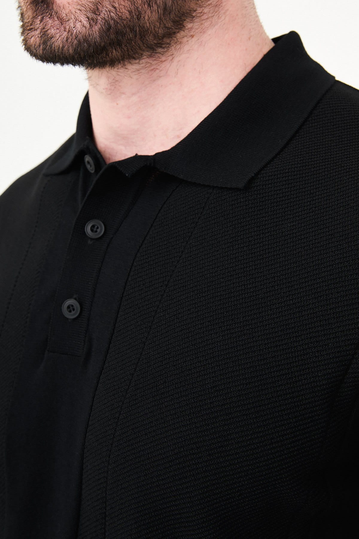 Men’s Black Knit Polo Shirt
