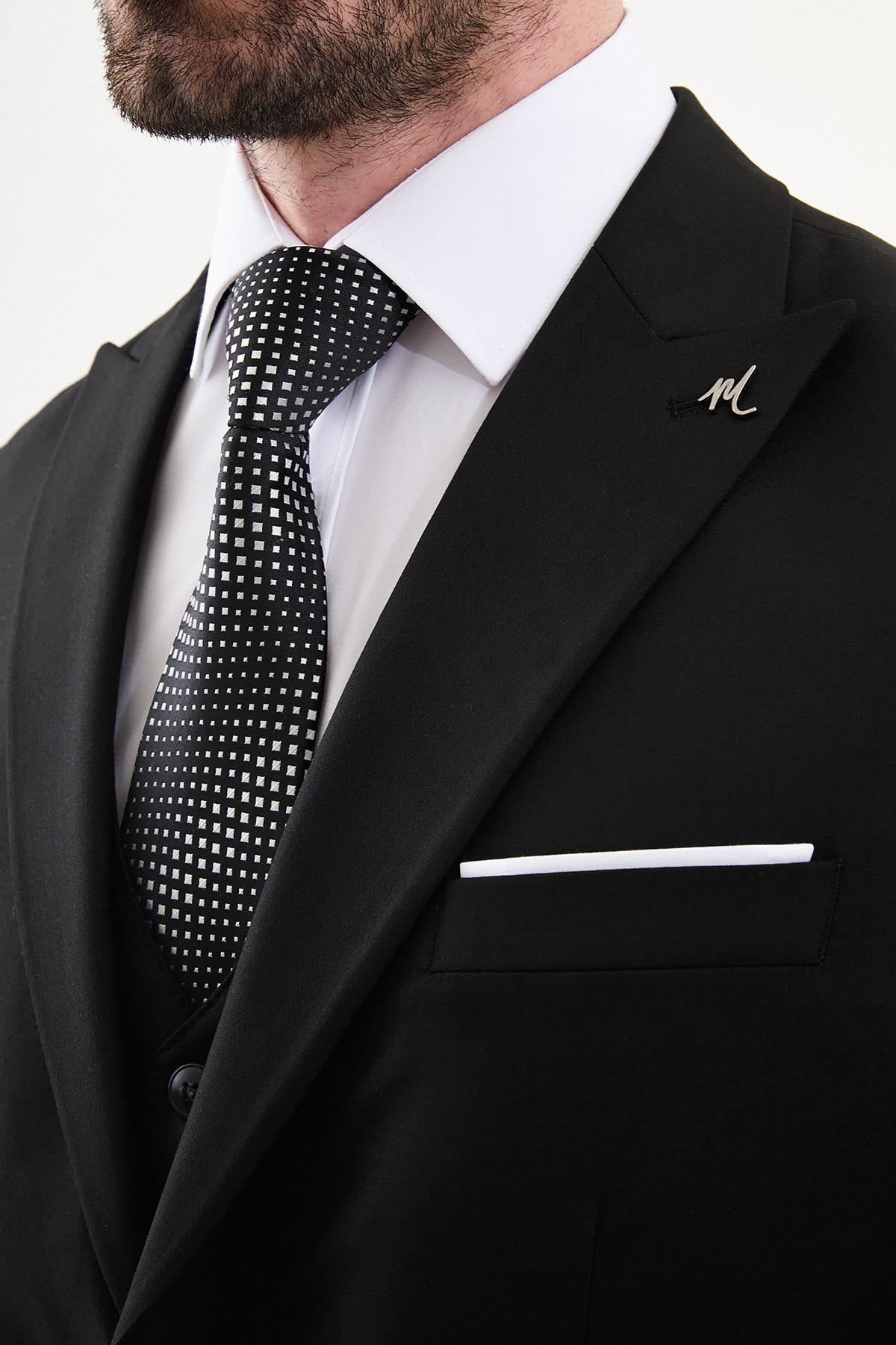 Men’s Black Three-Piece Slim Fit Suit