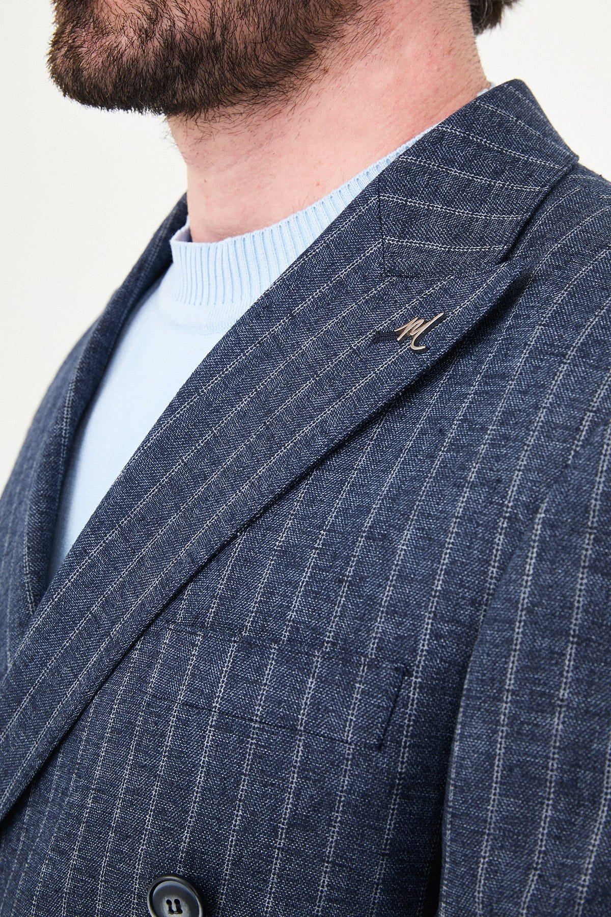 Men’s Blue Pinstripe Slim Fit Suit