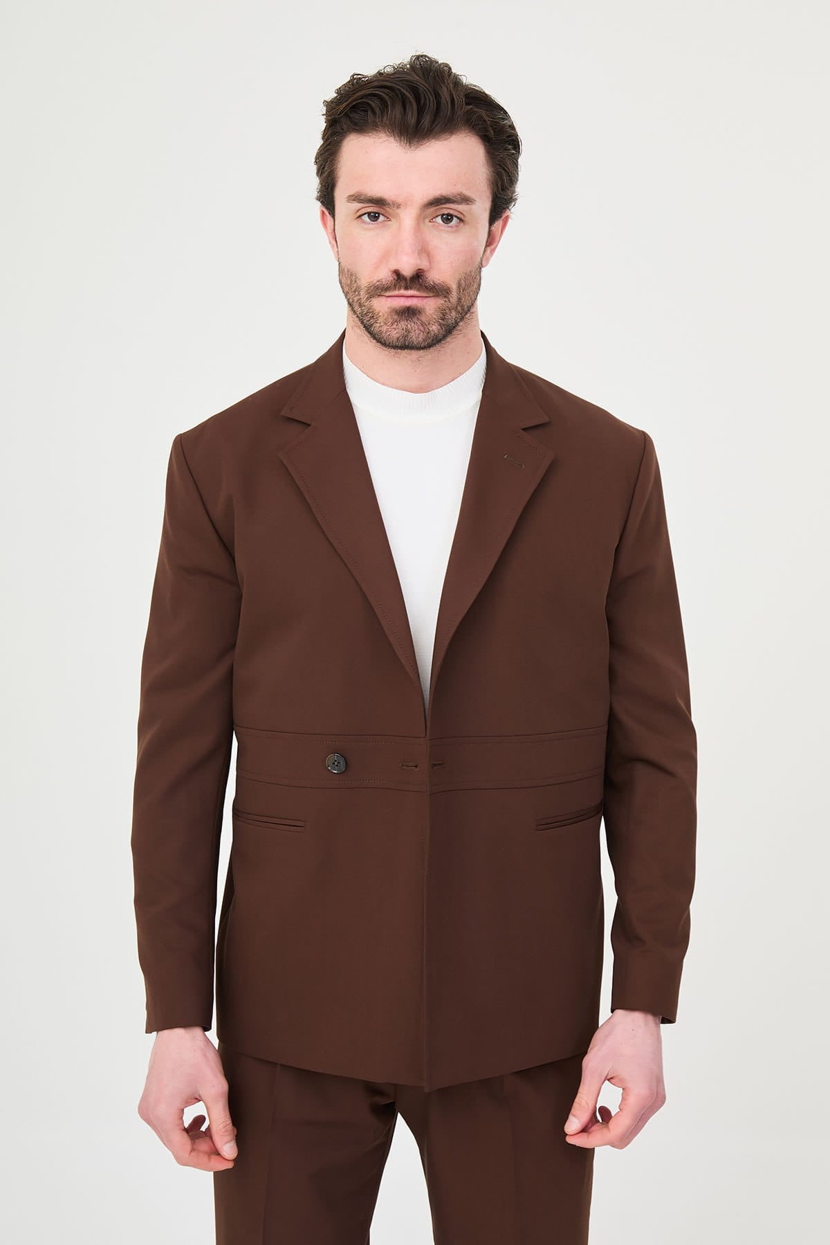 Men’s Brown Casual Slim Fit Suit