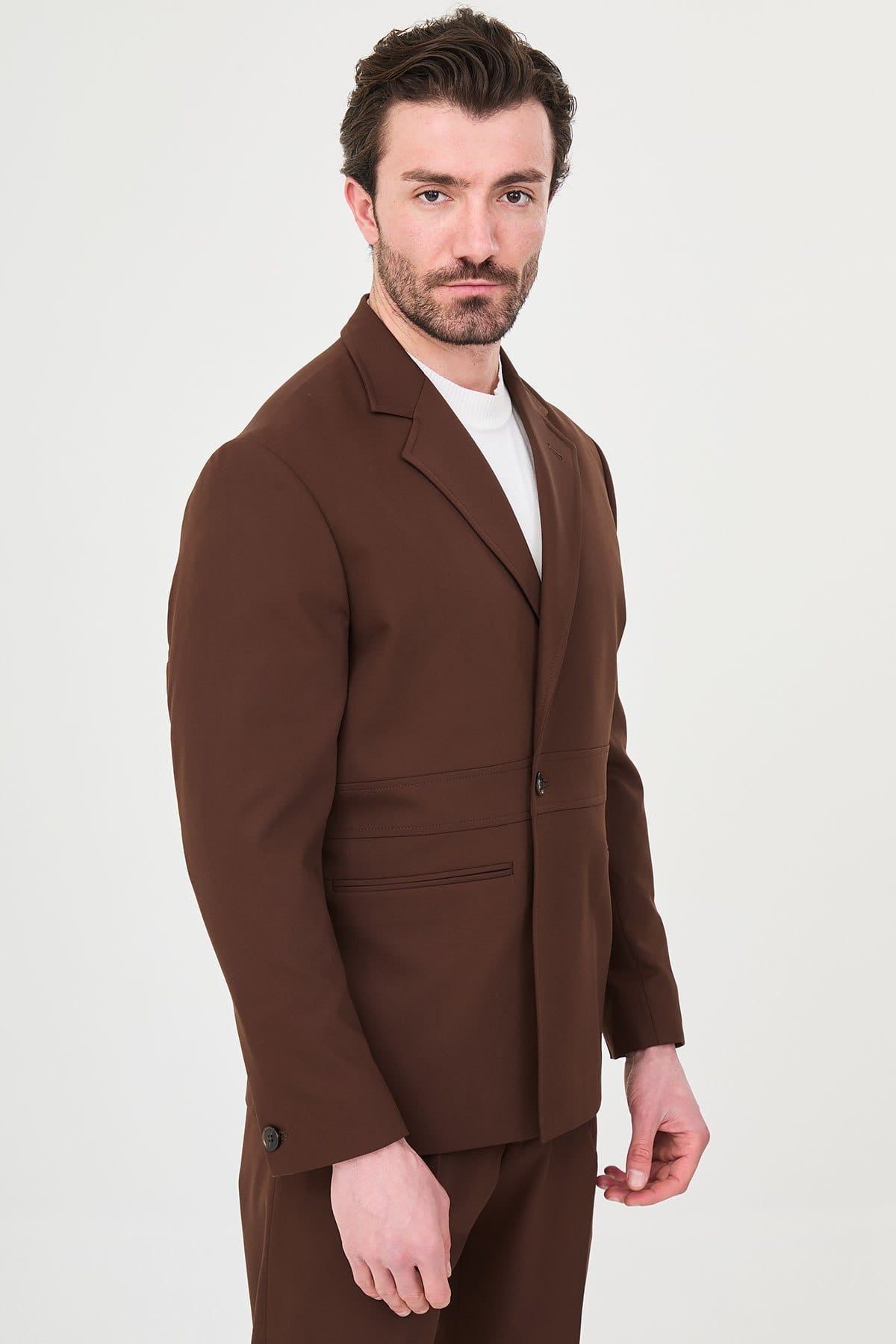 Men’s Brown Casual Slim Fit Suit