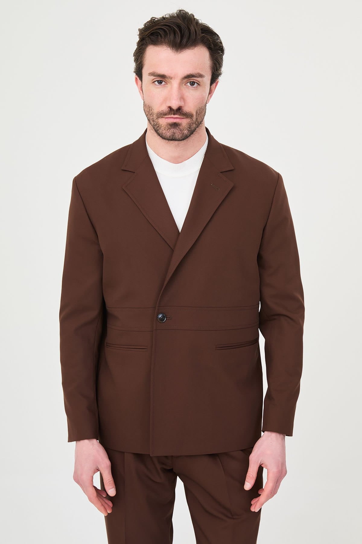 Men’s Brown Casual Slim Fit Suit