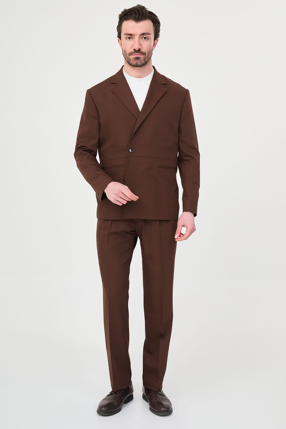 Men’s Brown Casual Slim Fit Suit