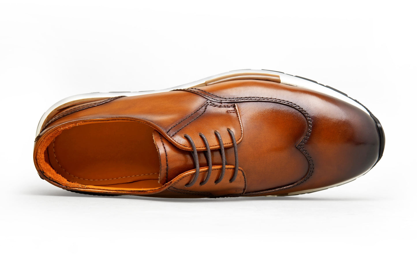 Men’s Brown Leather Derby Wingtip Sneakers