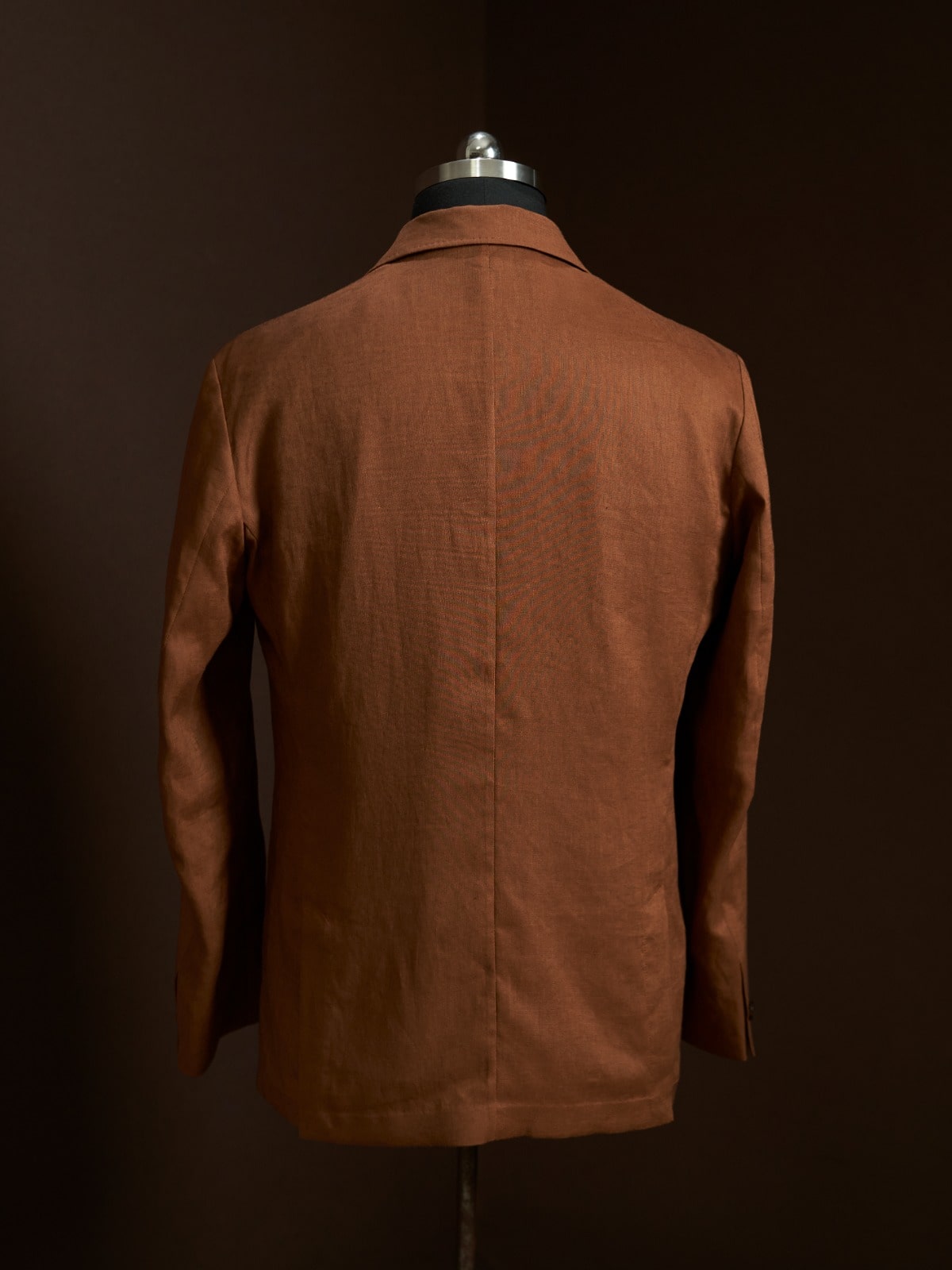 Men’s  Brown Linen Jacket & Vest Set