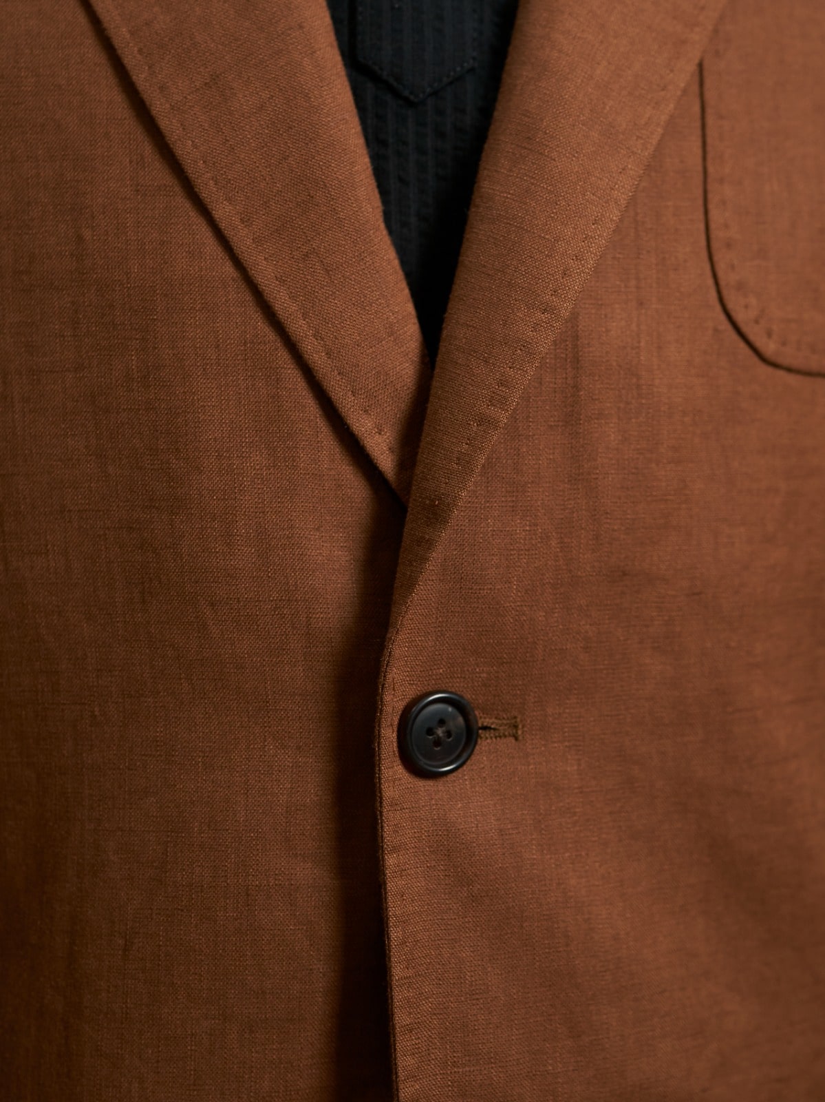 Men’s  Brown Linen Jacket & Vest Set
