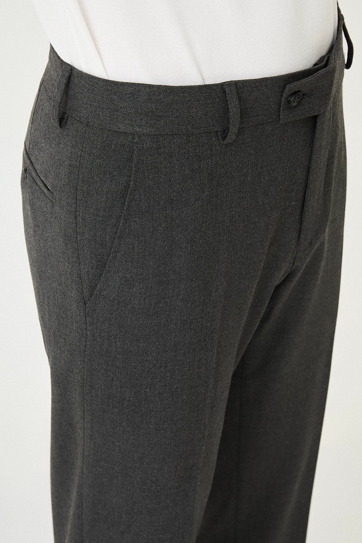 Men’s Charcoal Grey Slim Fit Formal Trousers