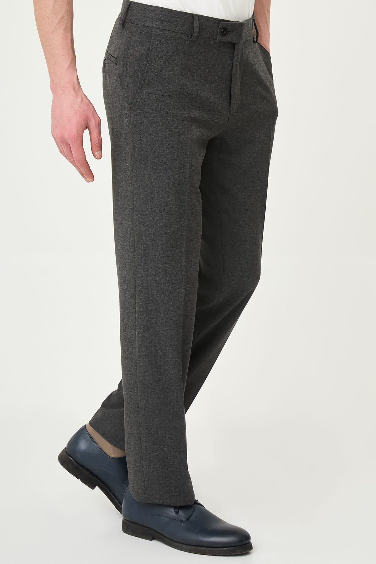 Men’s Charcoal Grey Slim Fit Formal Trousers