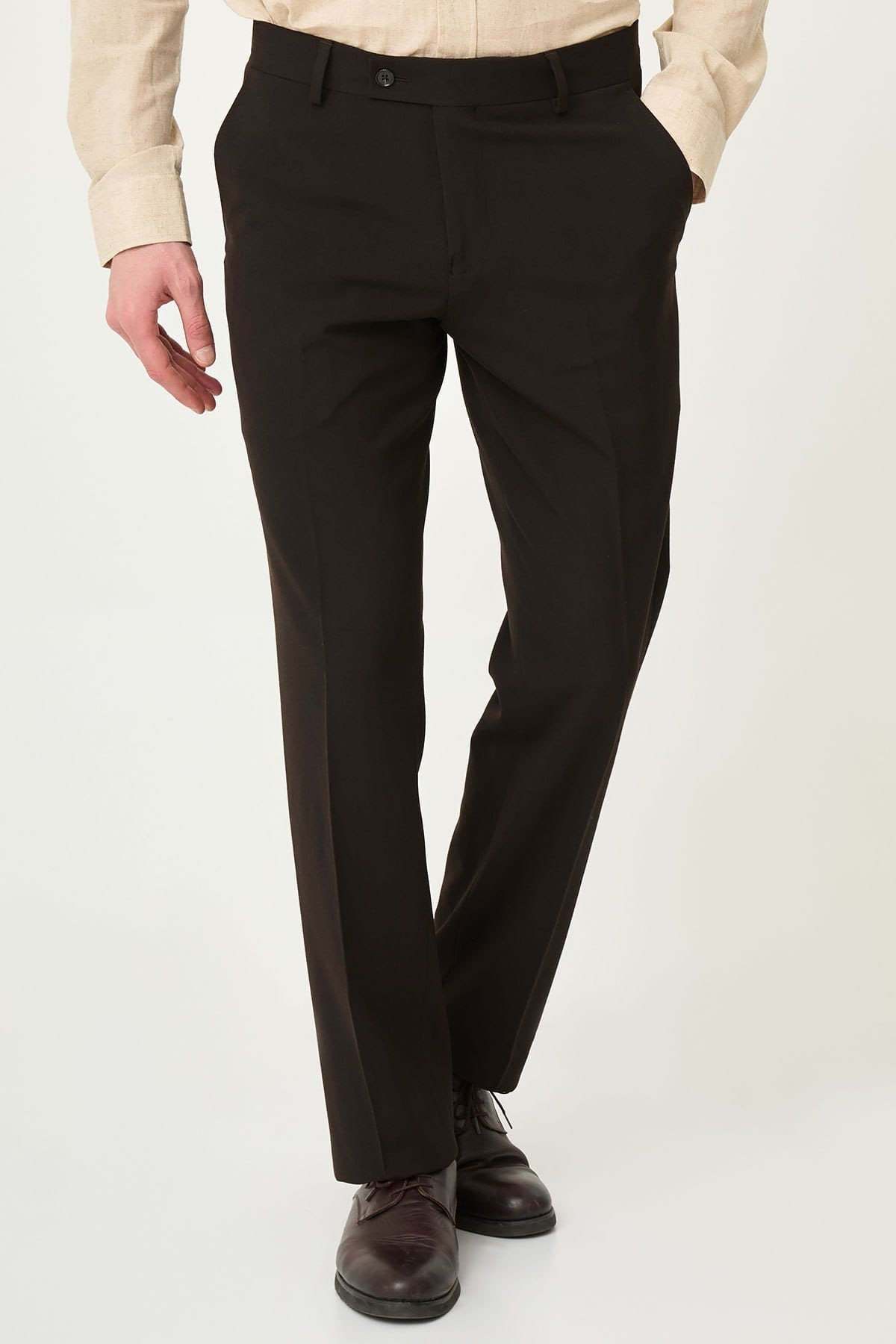 Men’s Dark Brown Slim Fit Formal Trousers