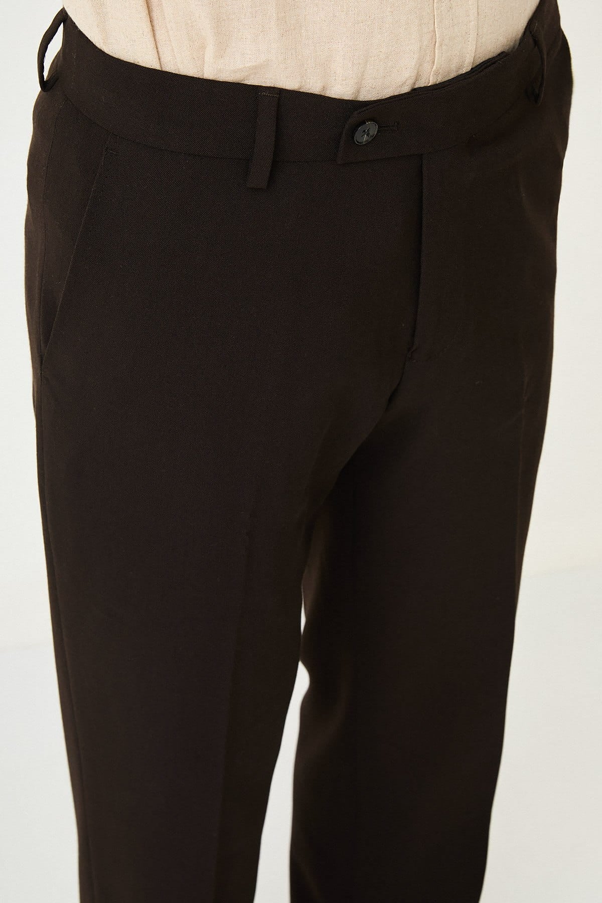 Men’s Dark Brown Slim Fit Formal Trousers
