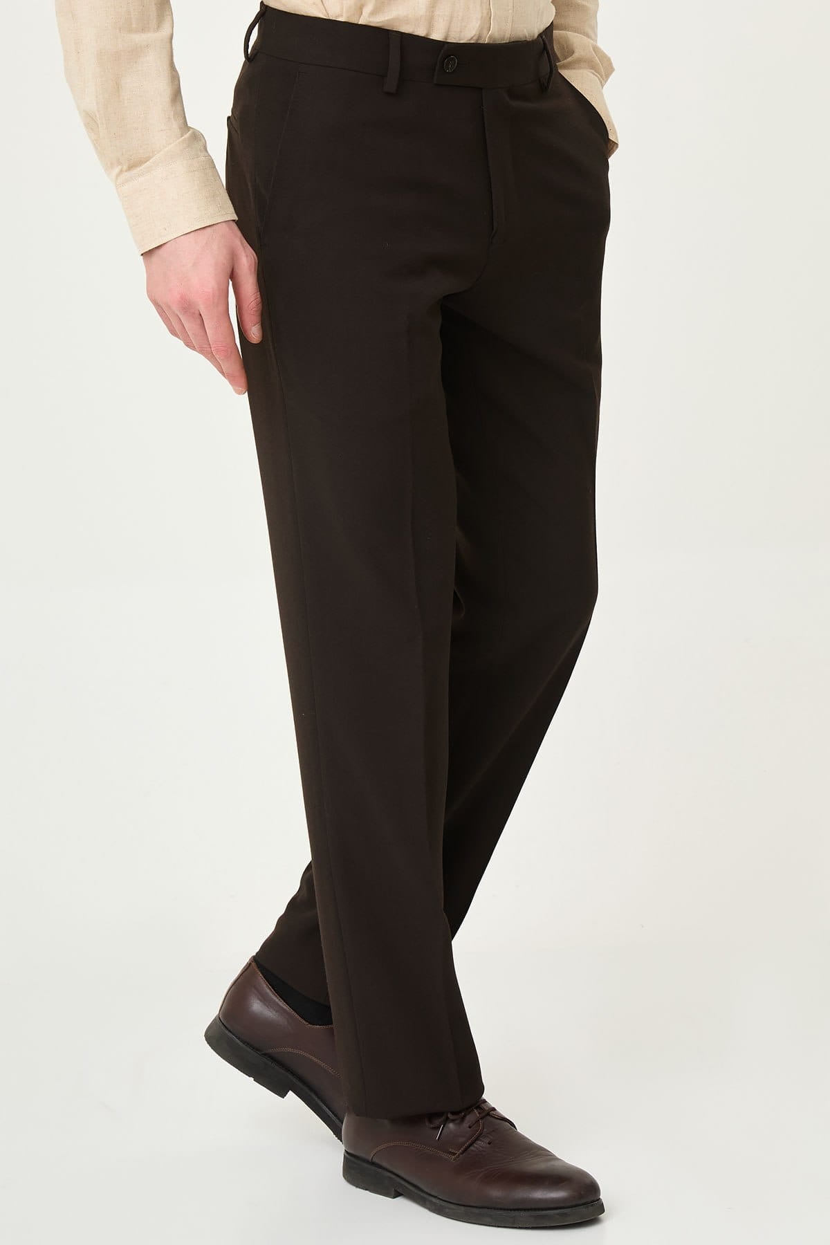 Men’s Dark Brown Slim Fit Formal Trousers