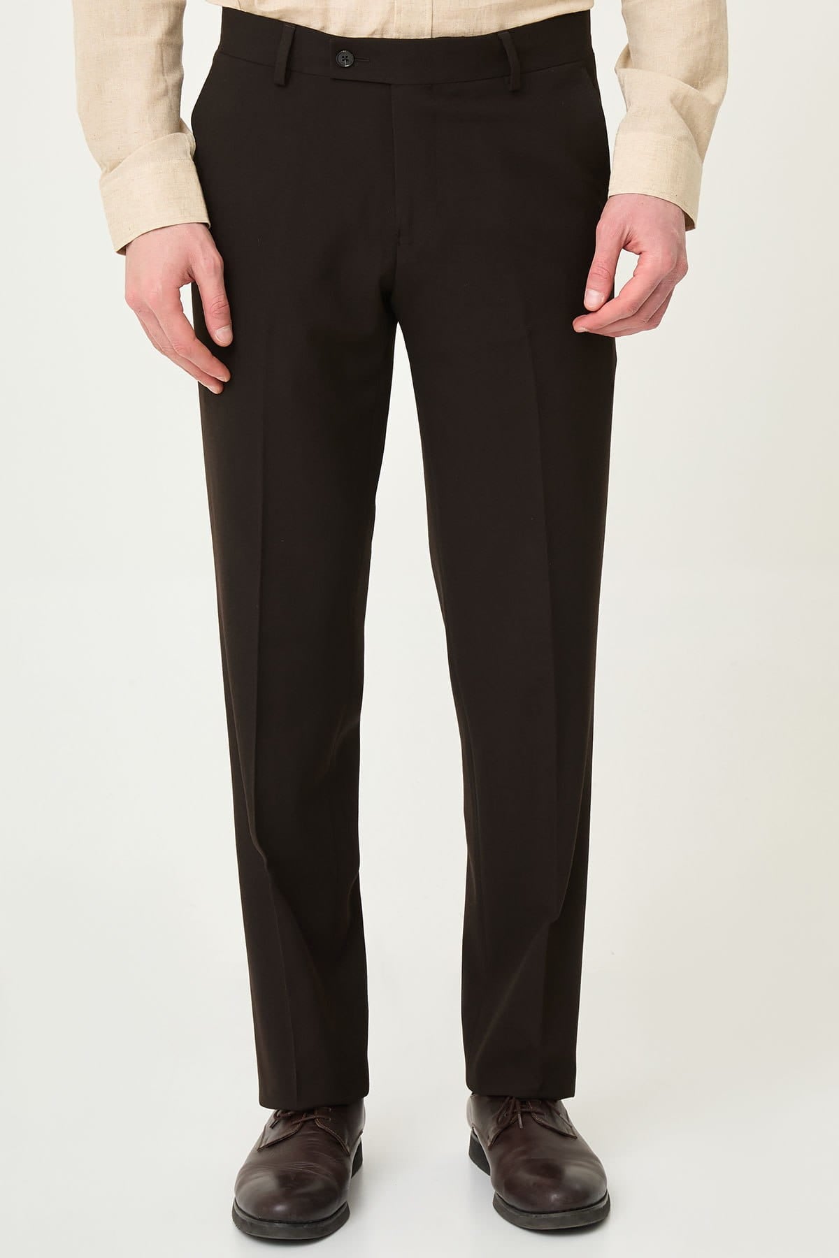 Men’s Dark Brown Slim Fit Formal Trousers