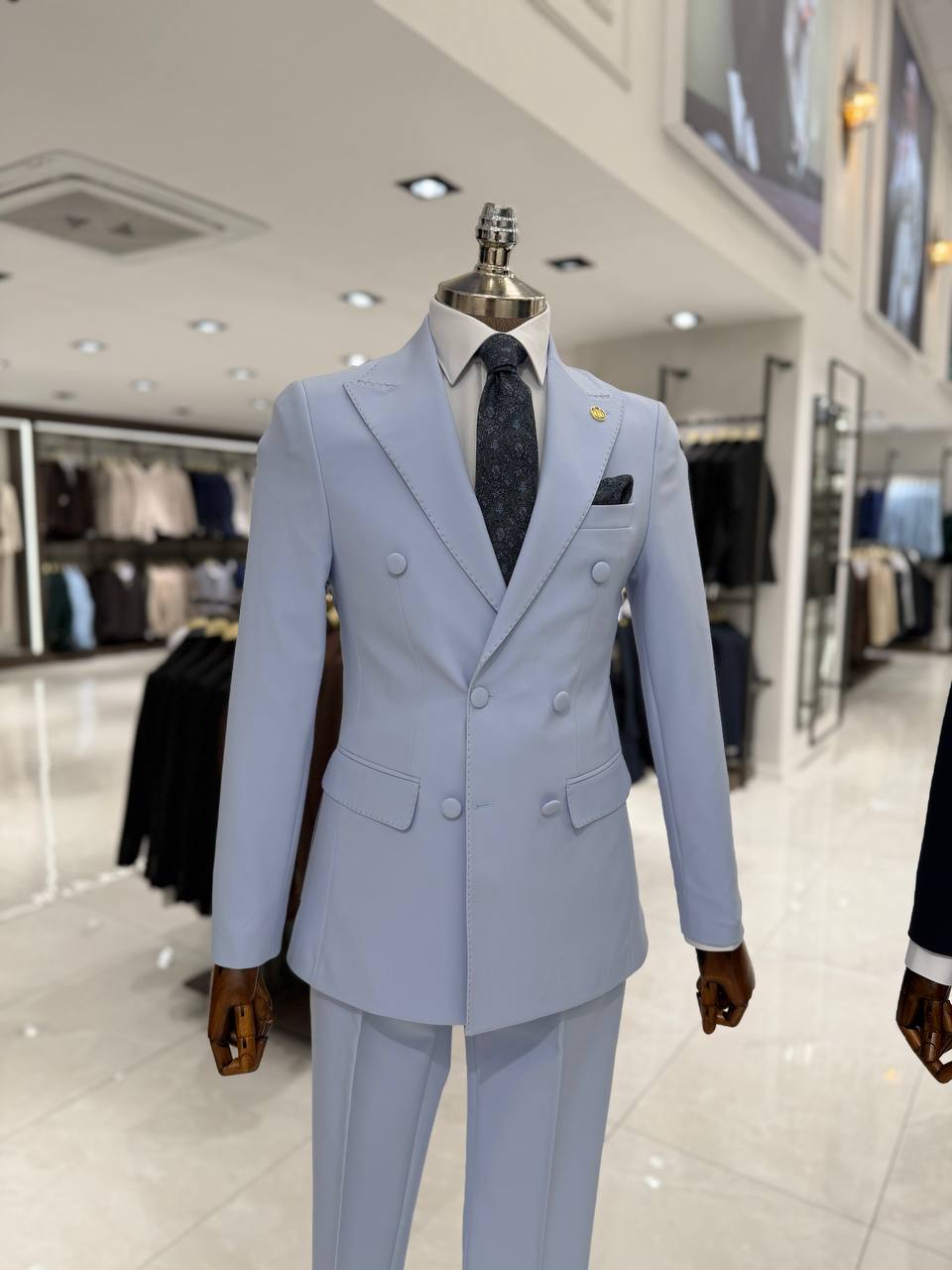 Suitharbor Double-Breasted Slim Fit Prom Suit – Multiple Colors