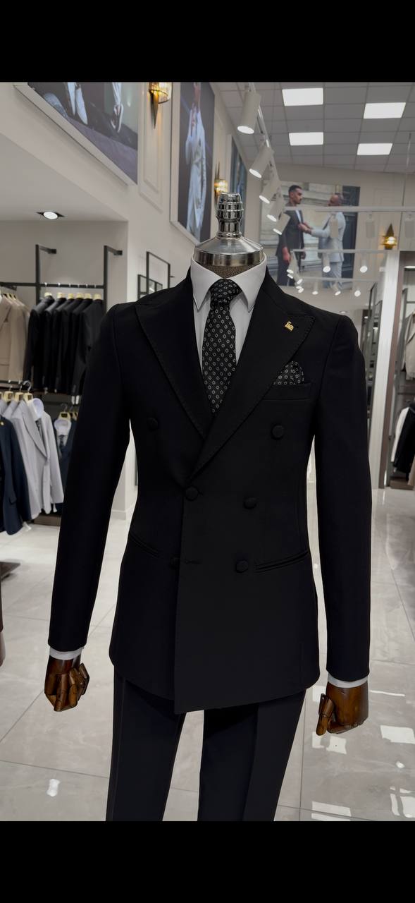 Suitharbor Double-Breasted Slim Fit Prom Suit – Multiple Colors