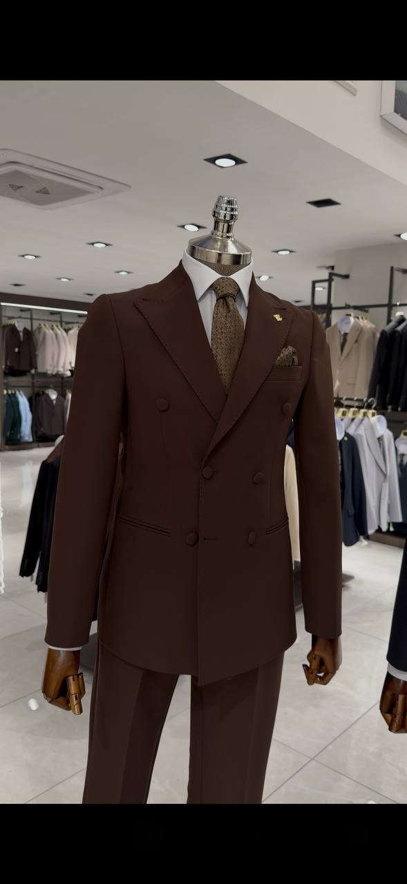 Suitharbor Double-Breasted Slim Fit Prom Suit – Multiple Colors