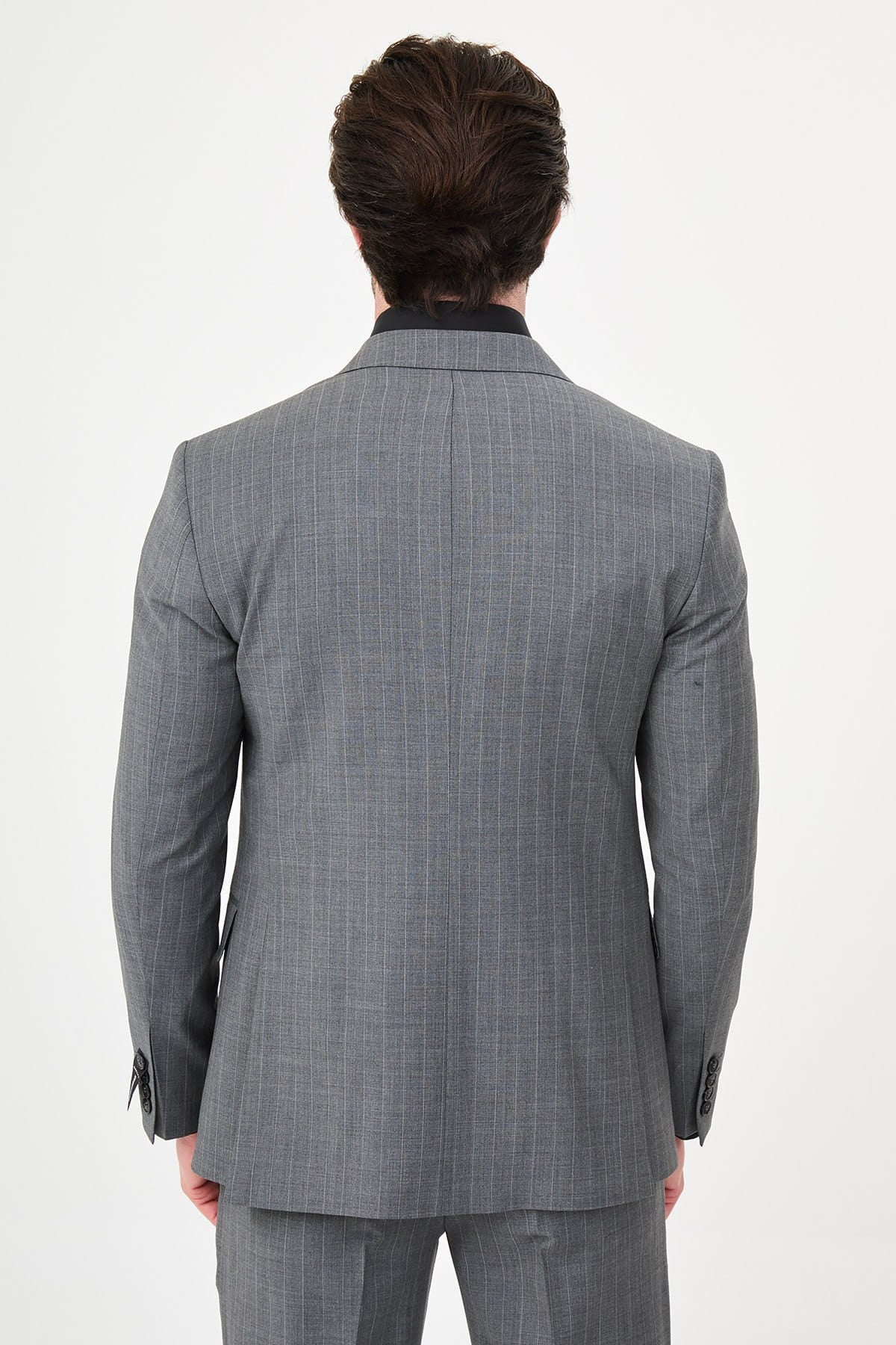 Men’s Grey Pinstripe Wool Suit