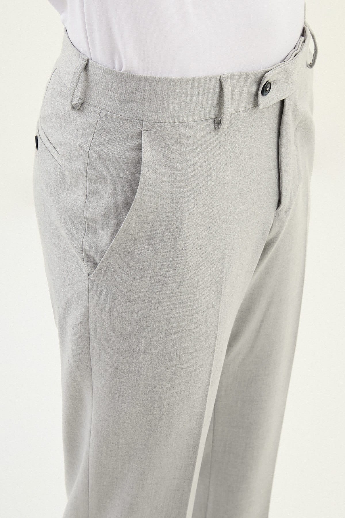 Men’s Light Grey Slim Fit Formal Trousers