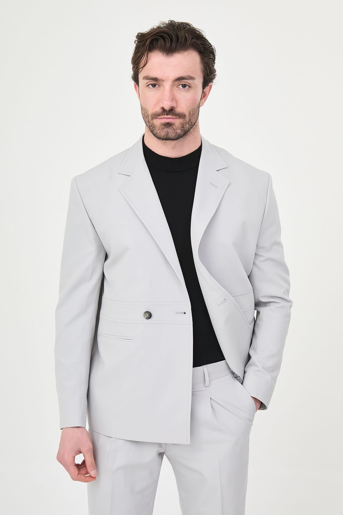 Men’s Light Grey Slim Fit Suit