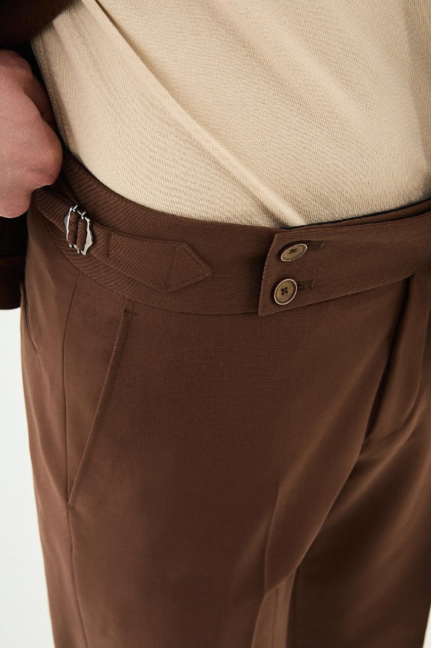 Men’s Mocha Brown Slim-Fit Casual Suit