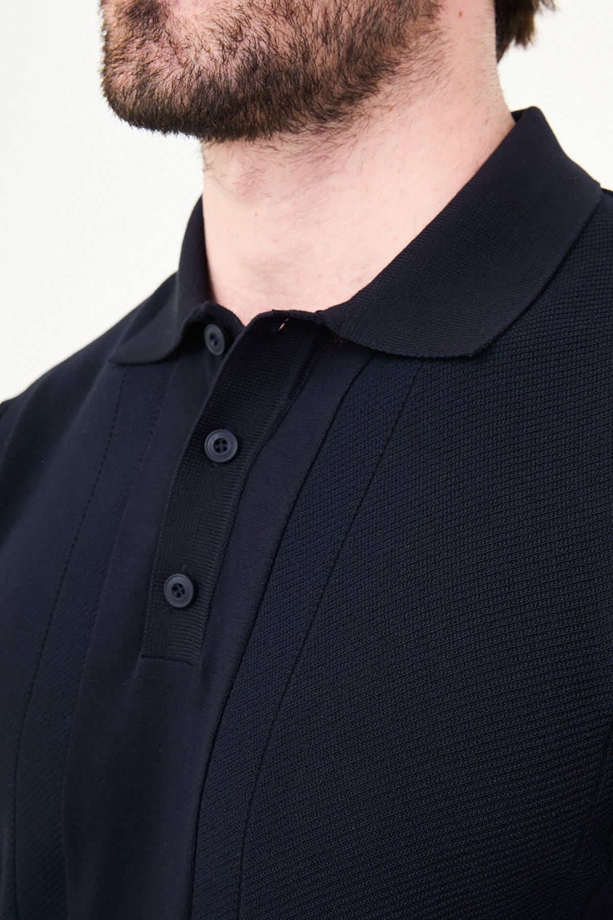 Men’s Navy Blue Knit Polo Shirt