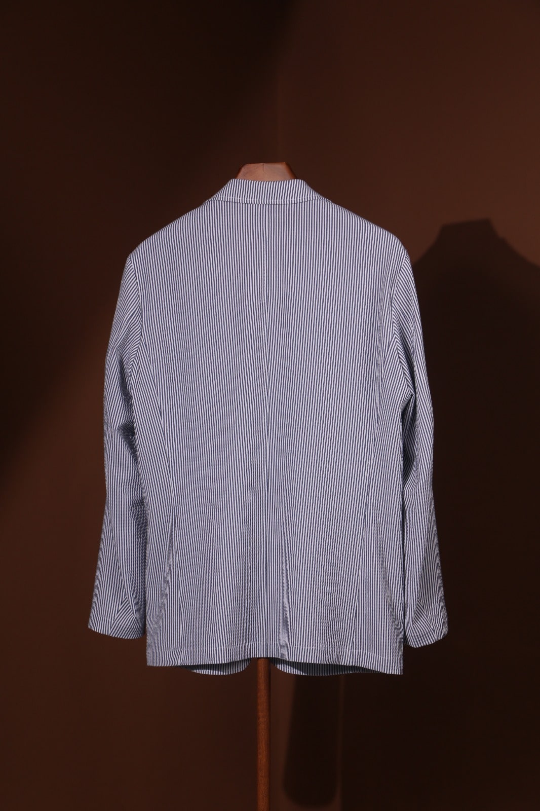 Men’s Navy & White Striped Seersucker Blazer
