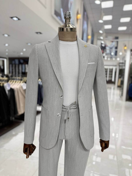 Suitharbor Slim Fit Striped Suit – Multiple Colors