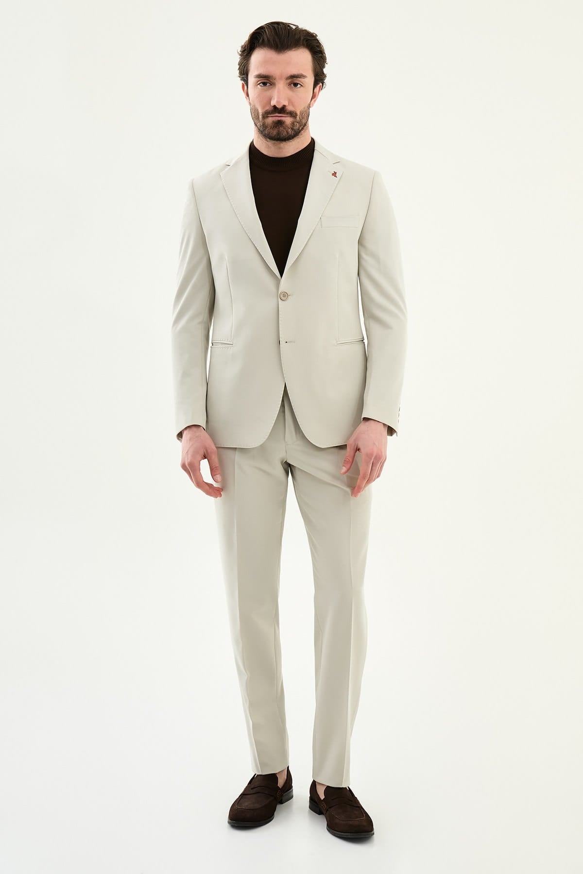 Men’s Stone Beige Slim-Fit Suit