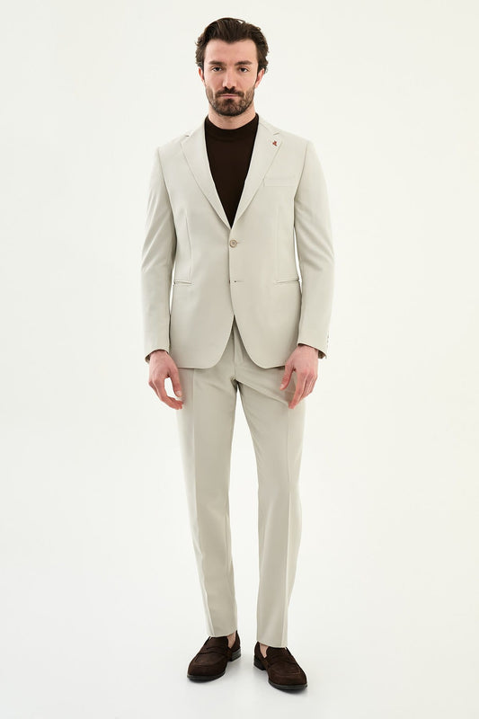 Men’s Stone Beige Slim-Fit Suit