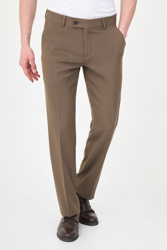 Men’s Taupe Brown Slim Fit Formal Trousers