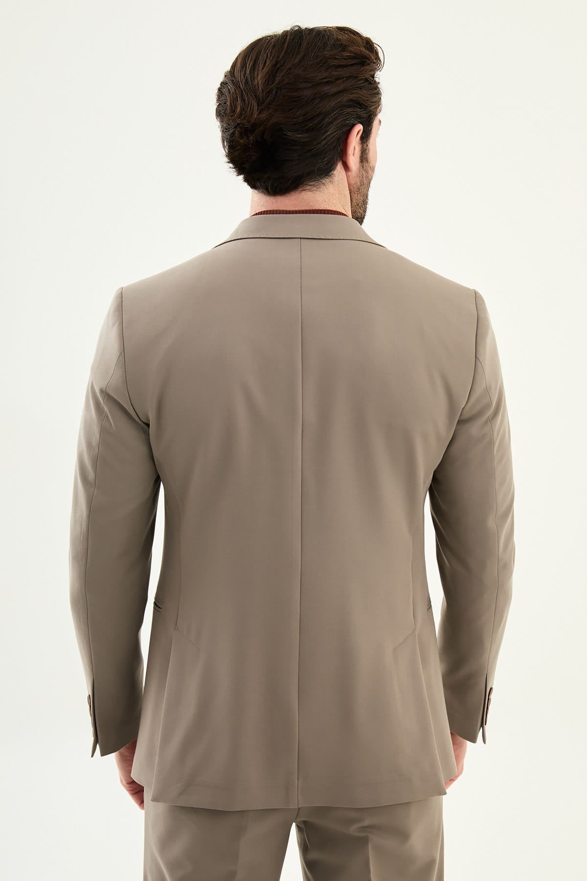 Men’s Taupe Slim-Fit Suit