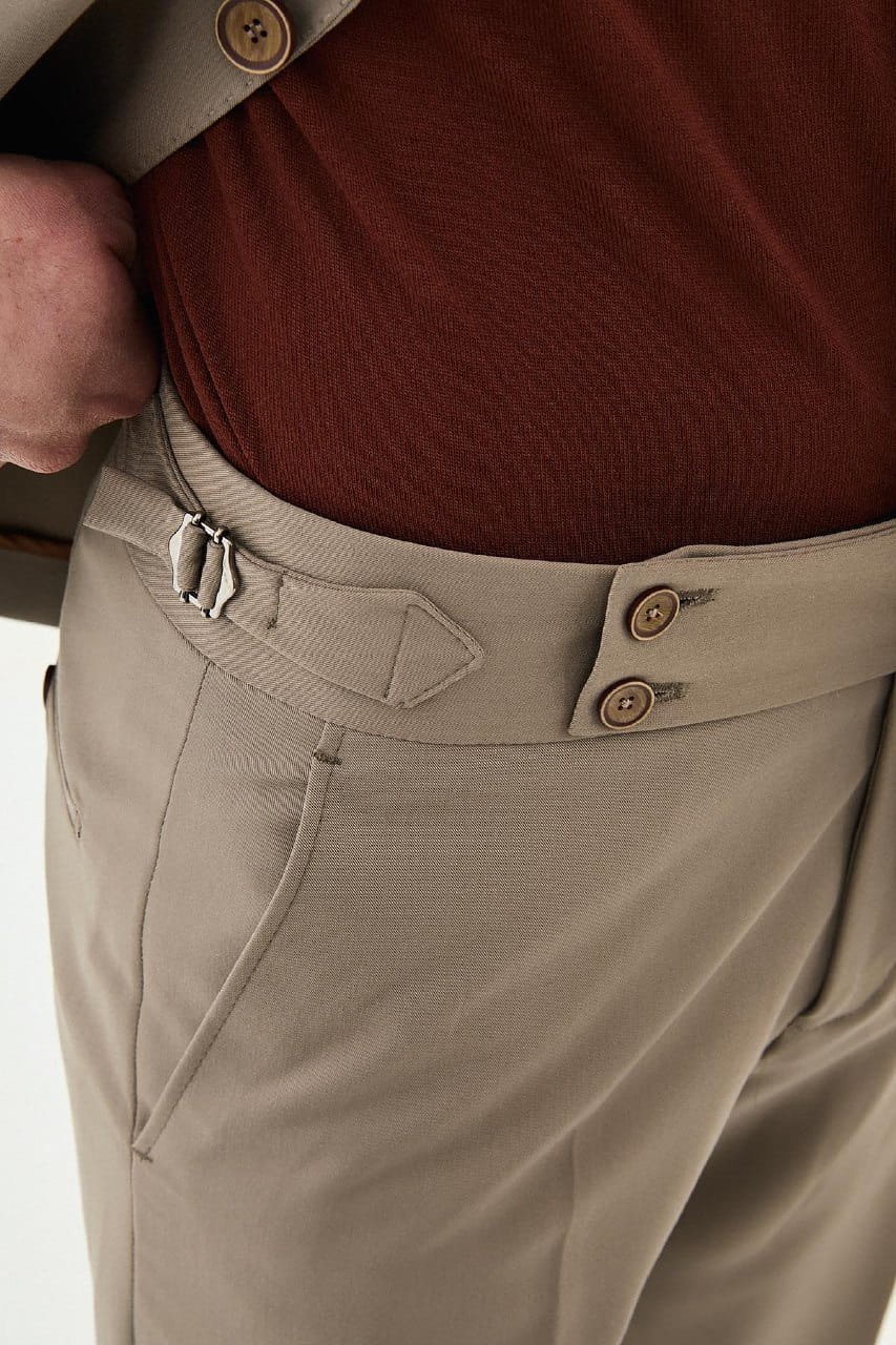 Men’s Taupe Slim-Fit Suit