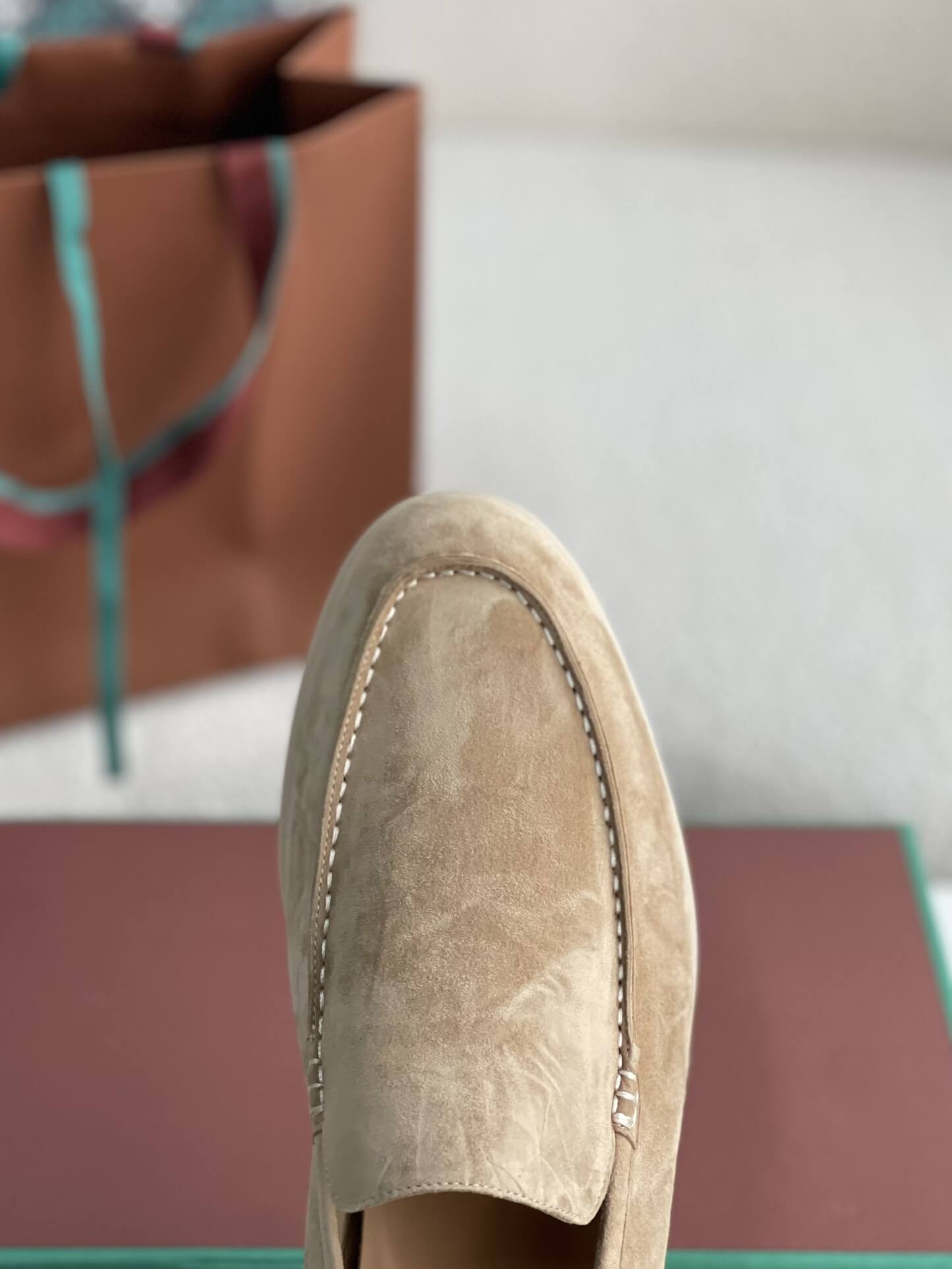 Loro Piana Beige Suede Summer Walk Loafers