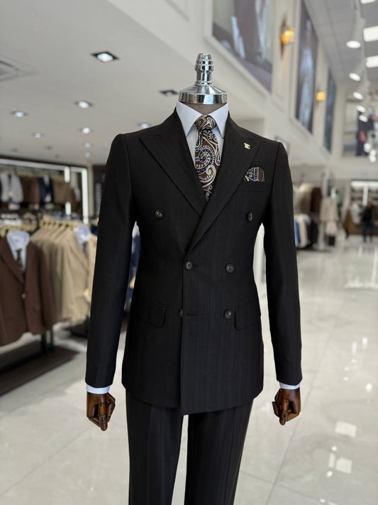 Suitharbor Double-Breasted Slim Fit Prom Suit – Multiple Colors