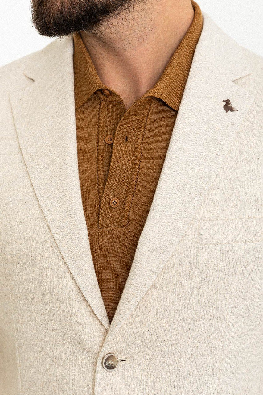 Ivory Stone White Slim Fit Blazer