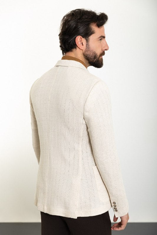 Ivory Stone White Slim Fit Blazer