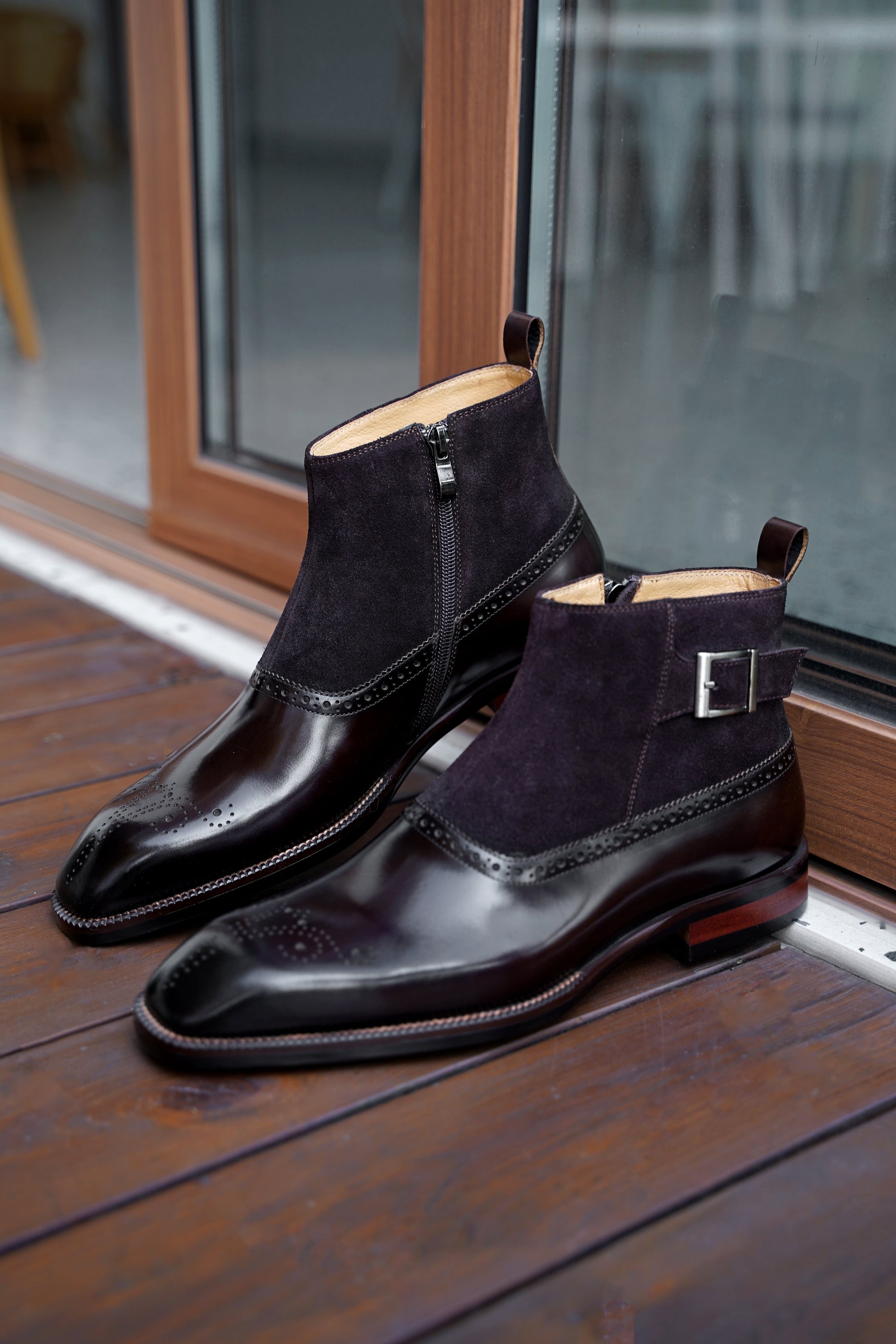 Mens Brogue Boots Suede and Leather Dress Boots for Formal Elegance 41 Mens Brogue Boots Suede and Leather Dress Boots for Formal Elegance 41