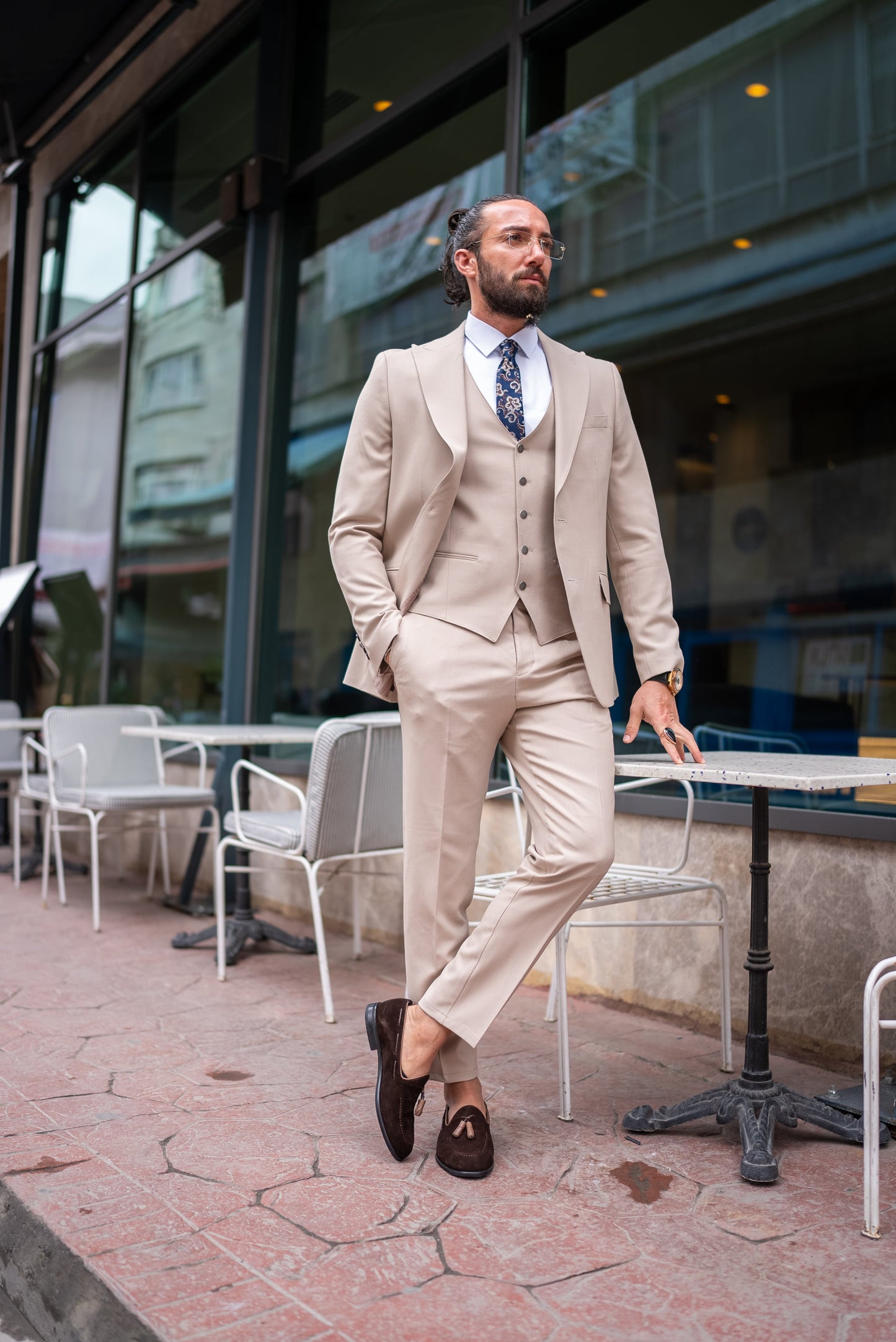 Sunrise Silk Beige Suit