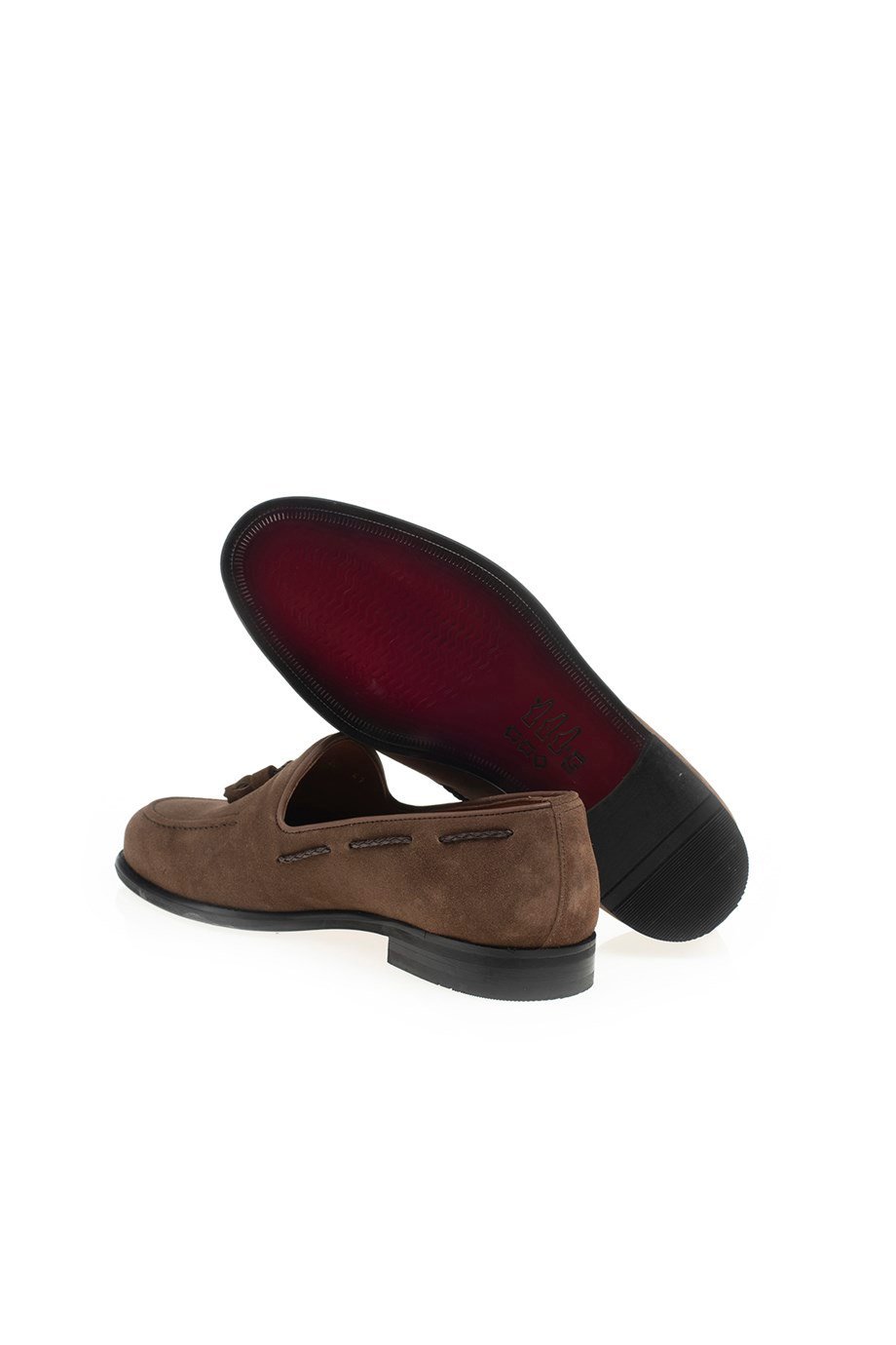 Brown Men's Suede Tassel Loafers - SUITHARBOR