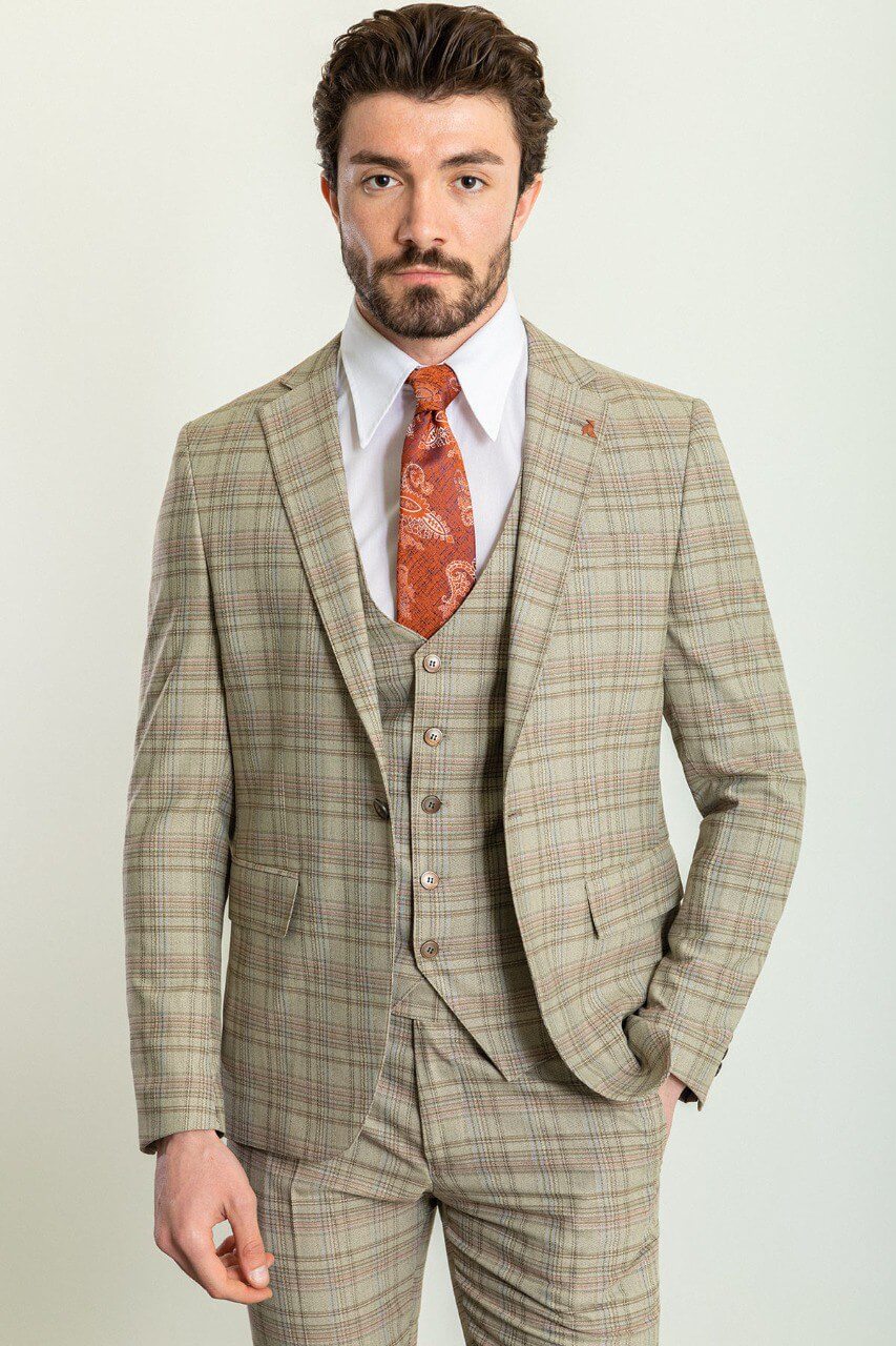 Man wearing a Camel Pattern Prestige Suit