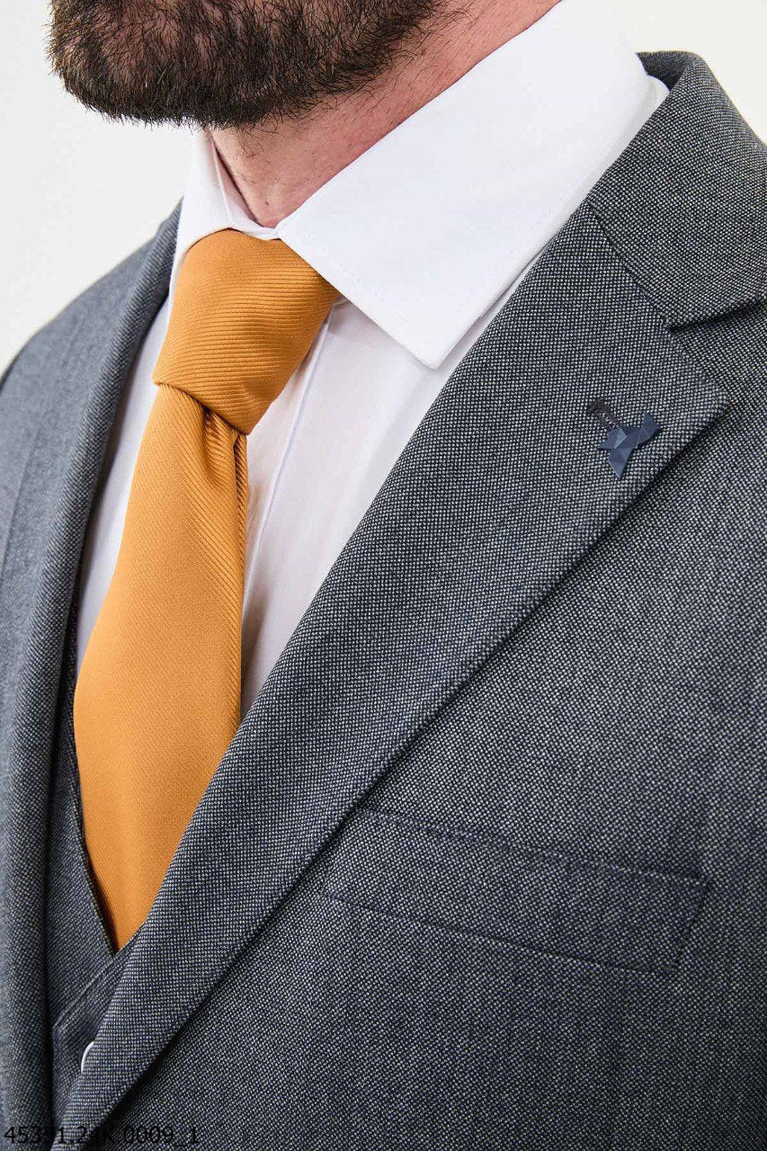 Charcoal Gray Three - Piece Suit - SUITHARBOR