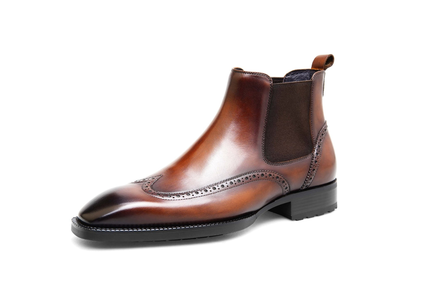 Chestnut Prestige Brogue Chelsea Boot - SUITHARBOR