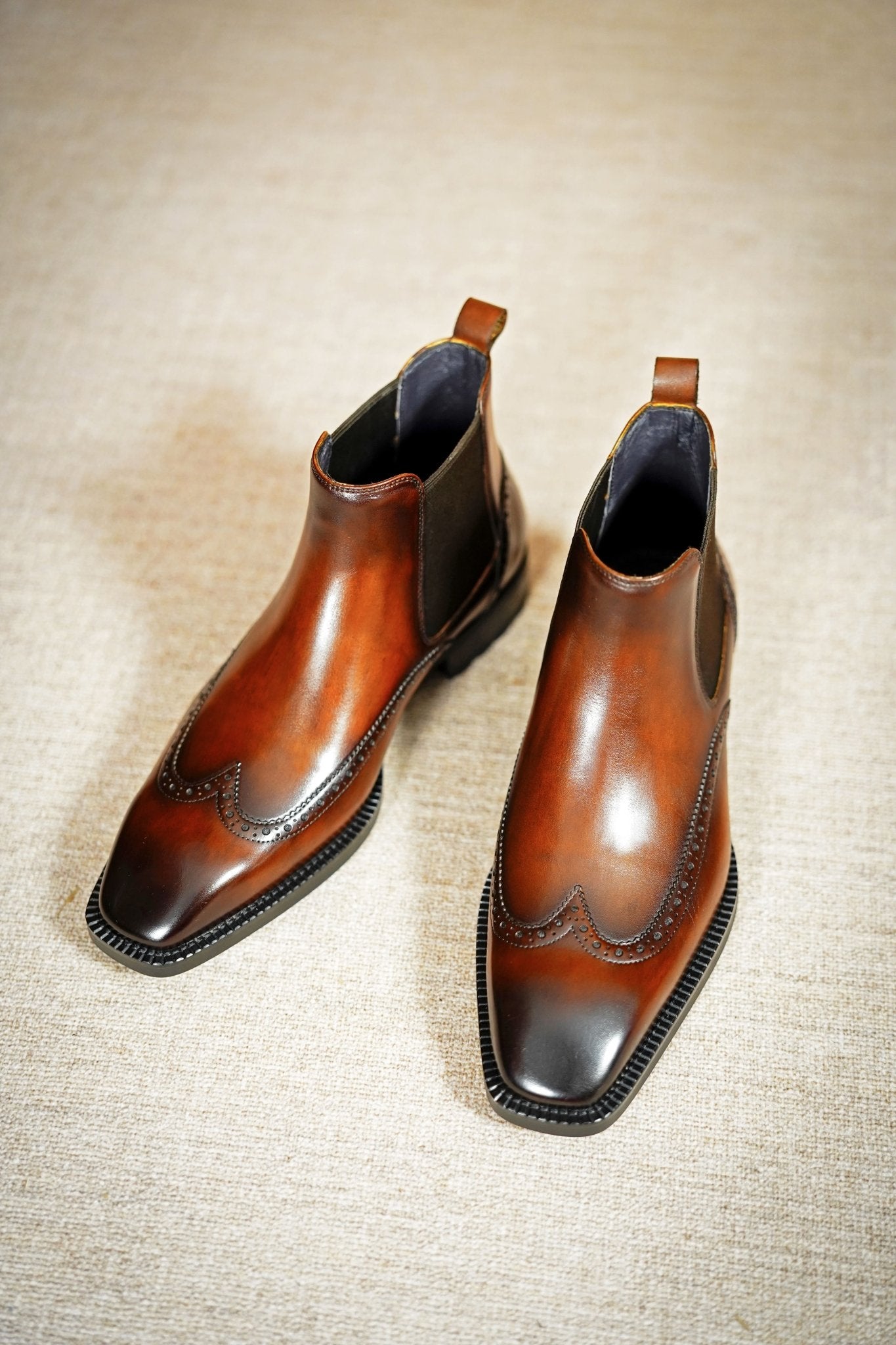 Chestnut Prestige Brogue Chelsea Boot - SUITHARBOR
