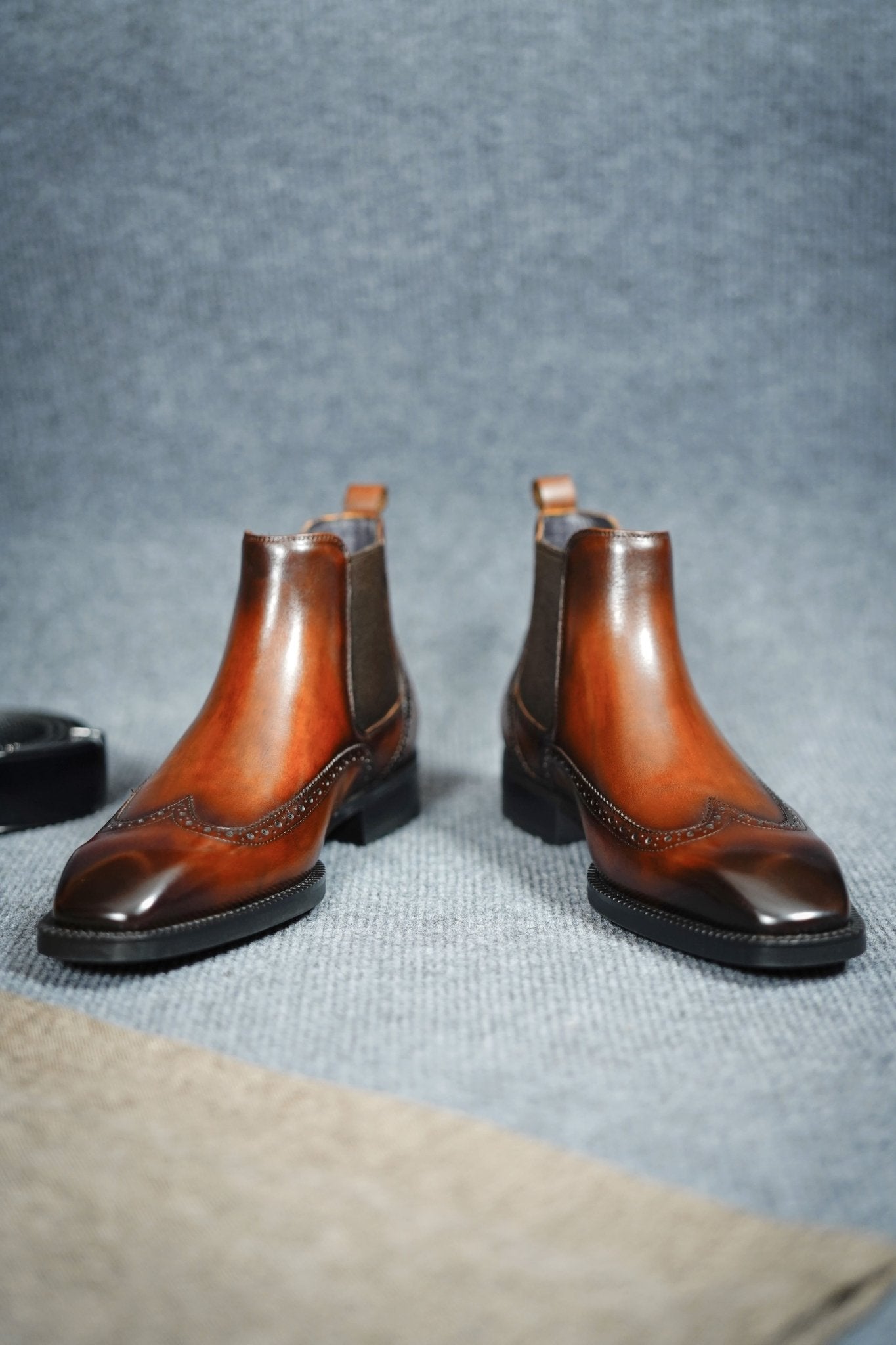 Chestnut Prestige Brogue Chelsea Boot - SUITHARBOR